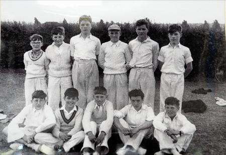 Mick Jagger, pictured top right, aged 13 in Vaughn house junior cricket XI at Dartford Grammar School in 1956.