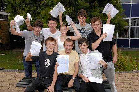 We've passed! Oakwood Grammar School pupils celebrate. Picture: Matt Reading