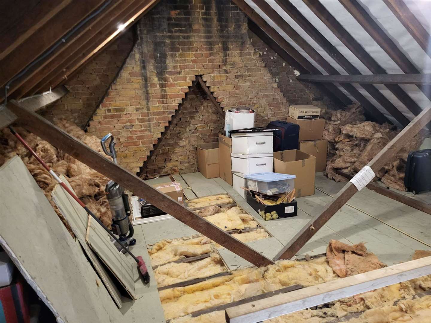 Loft installation and boards were lifted following third party electricians make safe work