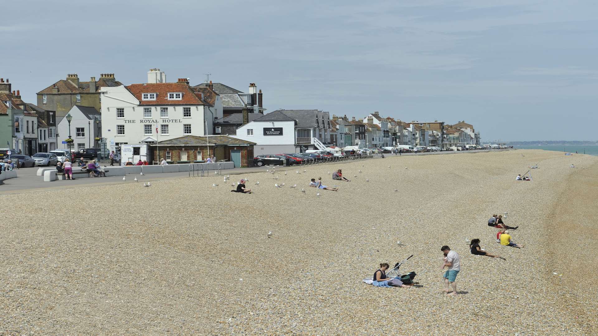 Only a few souls ventured out for the sun on the seafront at Deal today. Picture: Tony Flashman