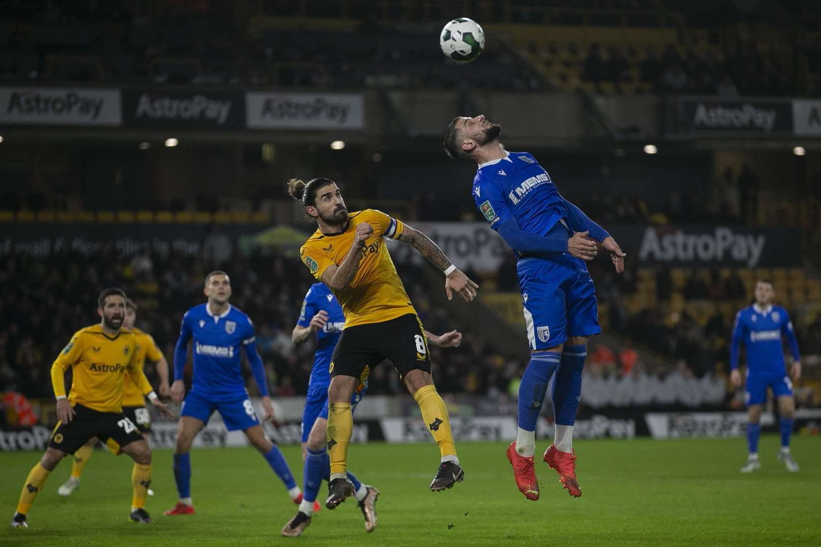 Action between Wolves and Gillingham in the Carabao Cup