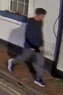 Ryan Hughes captured by CCTV walking down High Street. Picture: Kent Police