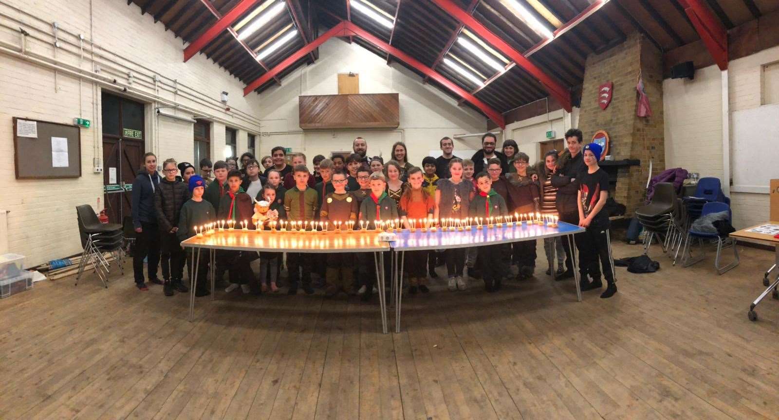 The 1st Northfleet Scout Group celebrates its 110th birthday with cake and candles