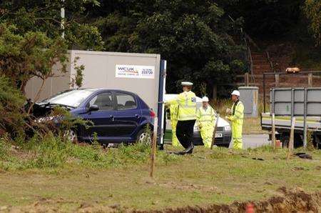 Car crash at M20 junction 9 near Ashford