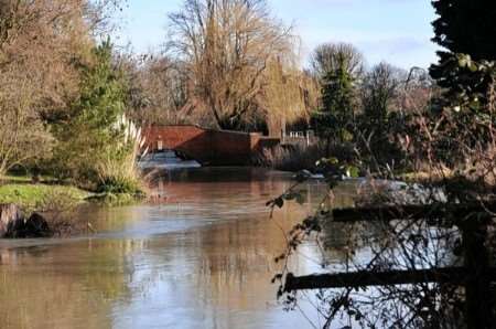 The Stour in full flow at Fordwich after heavy rain, photographed by Richard Close, of Winchester Gardens, Canterbury. A flood alert has been issued for the river at Fordwich and Sturry