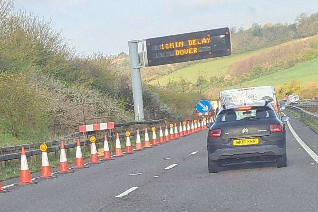 One lane is closed due to damage to the tunnel