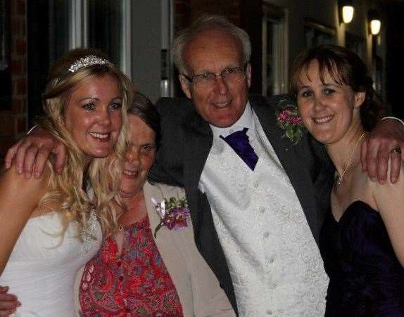 Nicola Allen with her dad, sister and mum