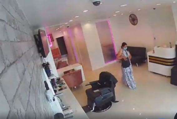 CCTV has been released by a salon after cash was stolen