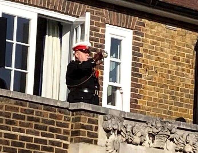 The bugler at the 2020 Remembrance service held in Deal