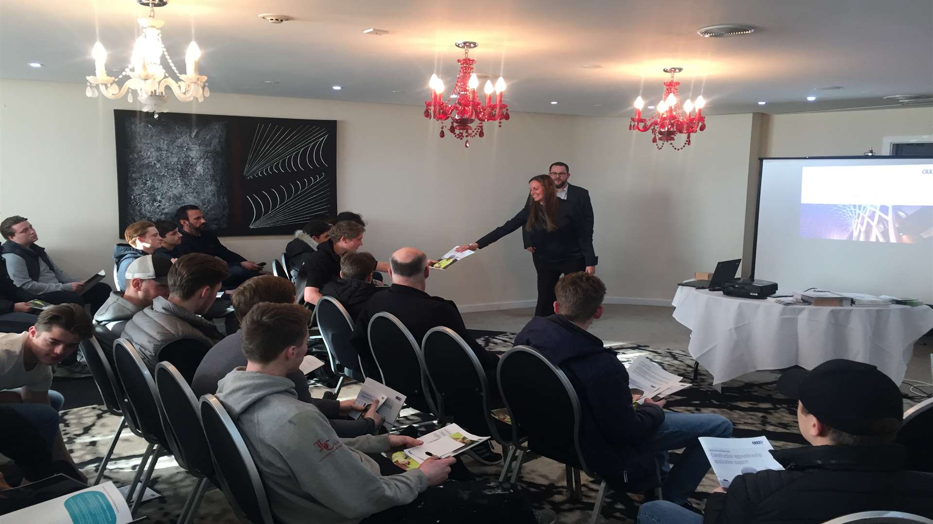 The meeting held for former Carillion apprentices by CITB at The Coniston Hotel, Sittingbourne