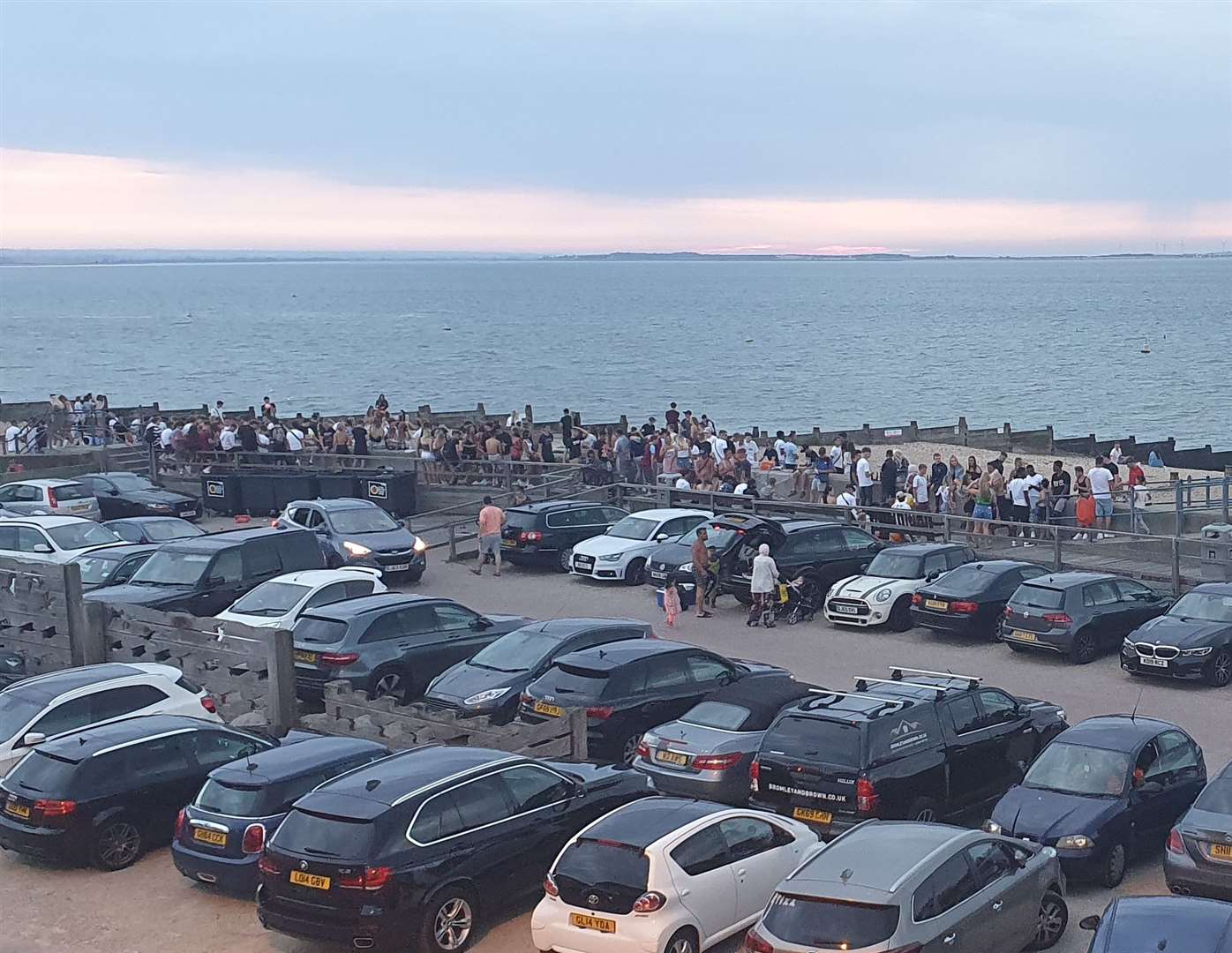 More than 100 people gathered at Whitstable beach on Friday. Picture: Katie Braid