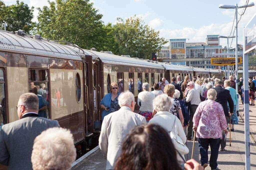 Passengers board the Orient Express at Maidstone. Picture: Heart of Kent Hospice