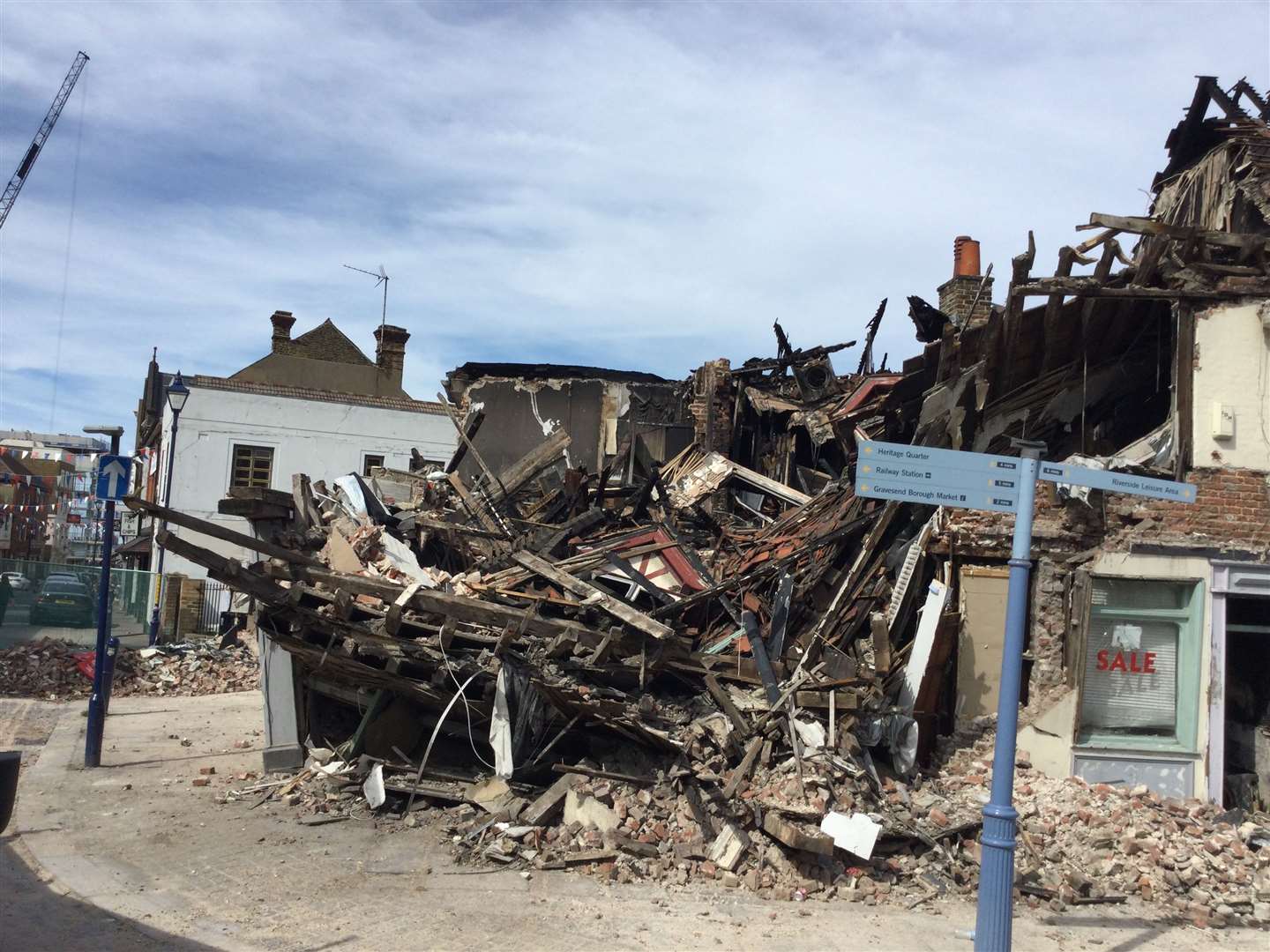 It had collapsed into the street. Picture taken in June by Jason Arthur