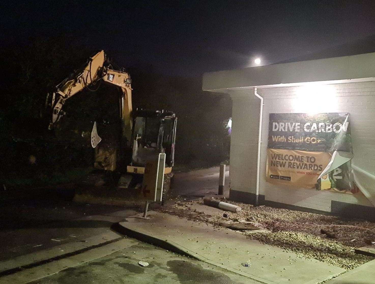 A digger was left at the scene. Picture: Kent Police
