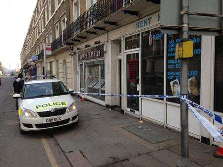 Police outside the scene of a fire on Harmer Street Gravesend