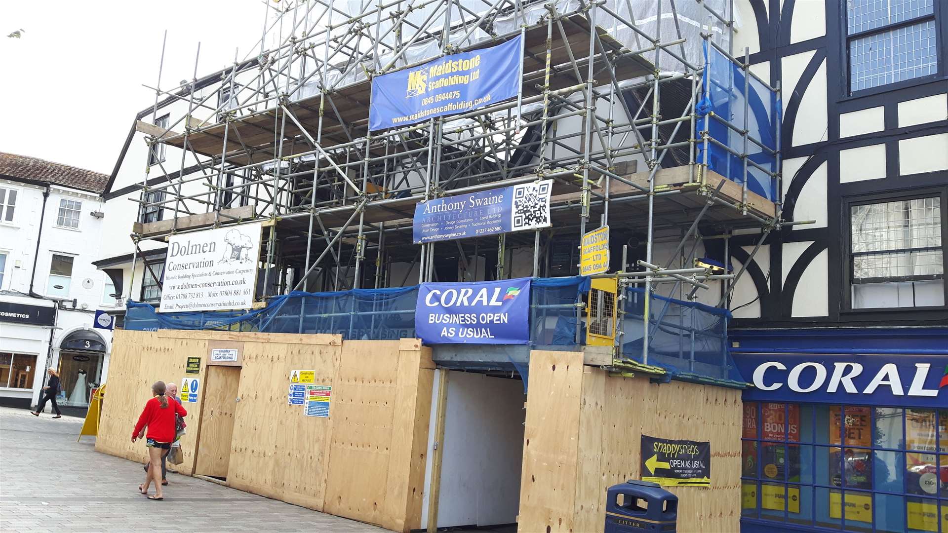 What lies behind the scaffolding in Maidstone High Street?