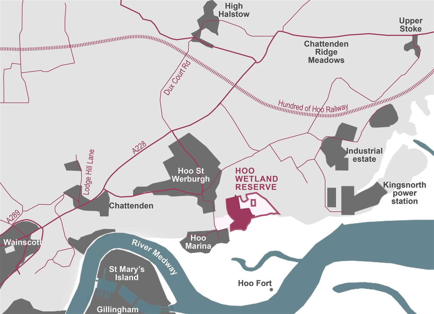A map showing how the wetlands could be set out. Picture: Medway Council