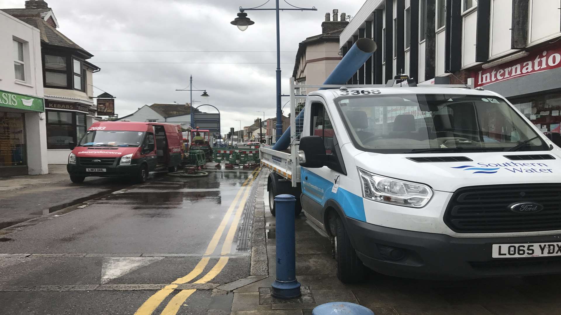 A burst water main forced the closure of Sheerness High Street