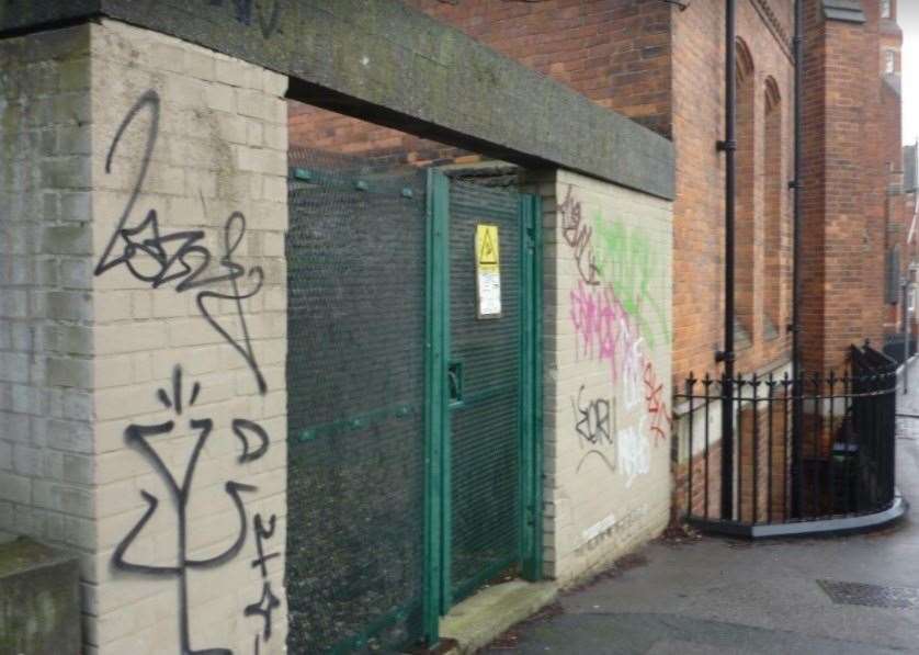 An example of graffiti in Ramsgate's conservation zone highlighted by heritage experts. Picture: Thanet District Council