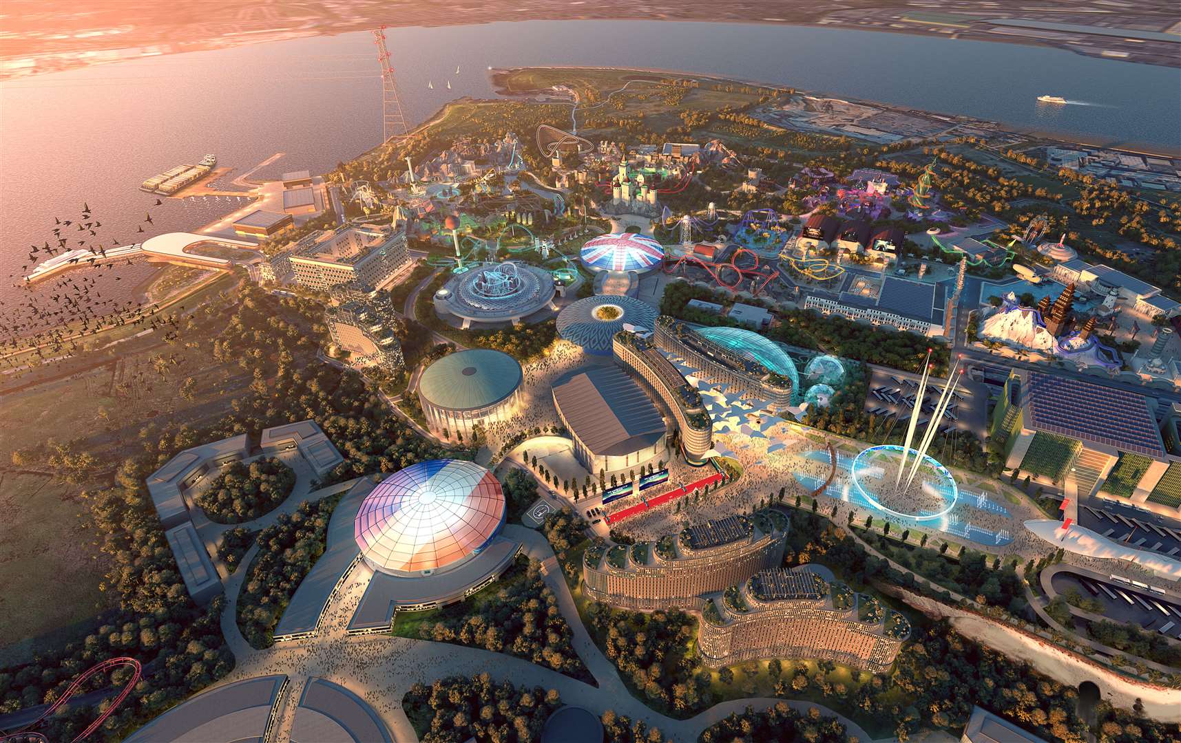 A detailed impression of what the London Resort theme park might look like