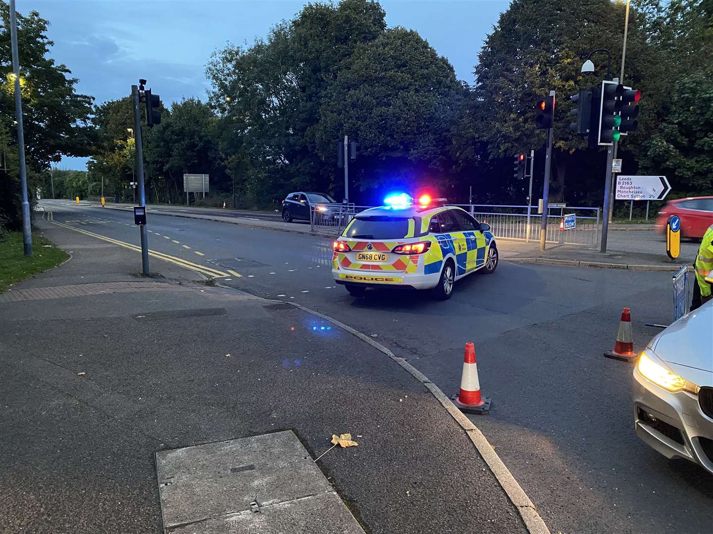 Police have closed the A229 Linton Road