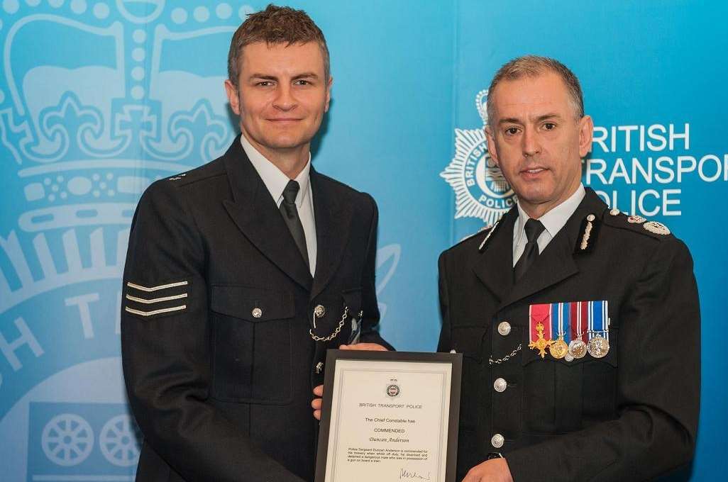 Sgt Duncan Anderson and Chief Constable Paul Crowther OBE