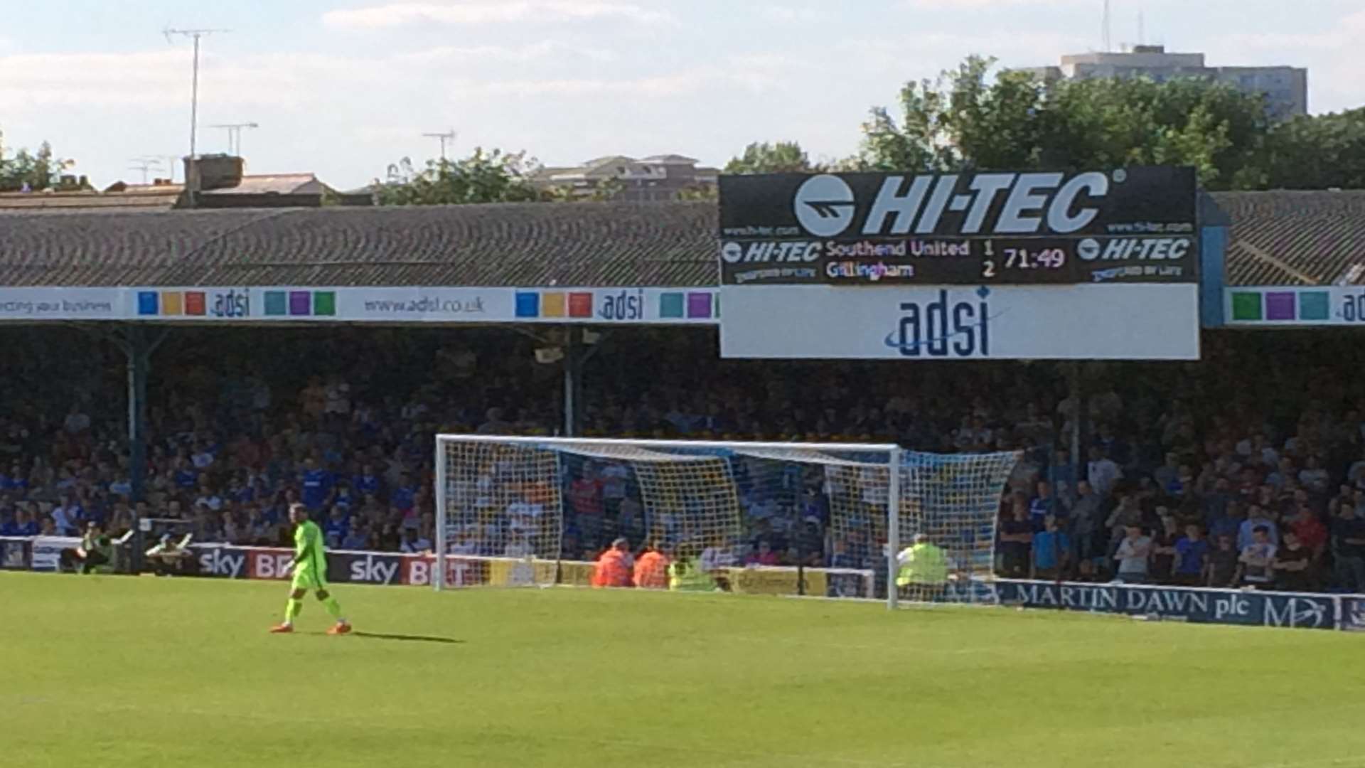 There were over 1,700 Gillingham fans at Roots Hall on Saturday