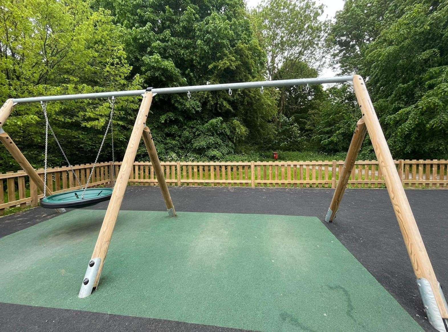 Half of the swing set is now completely missing. Picture: Facebook