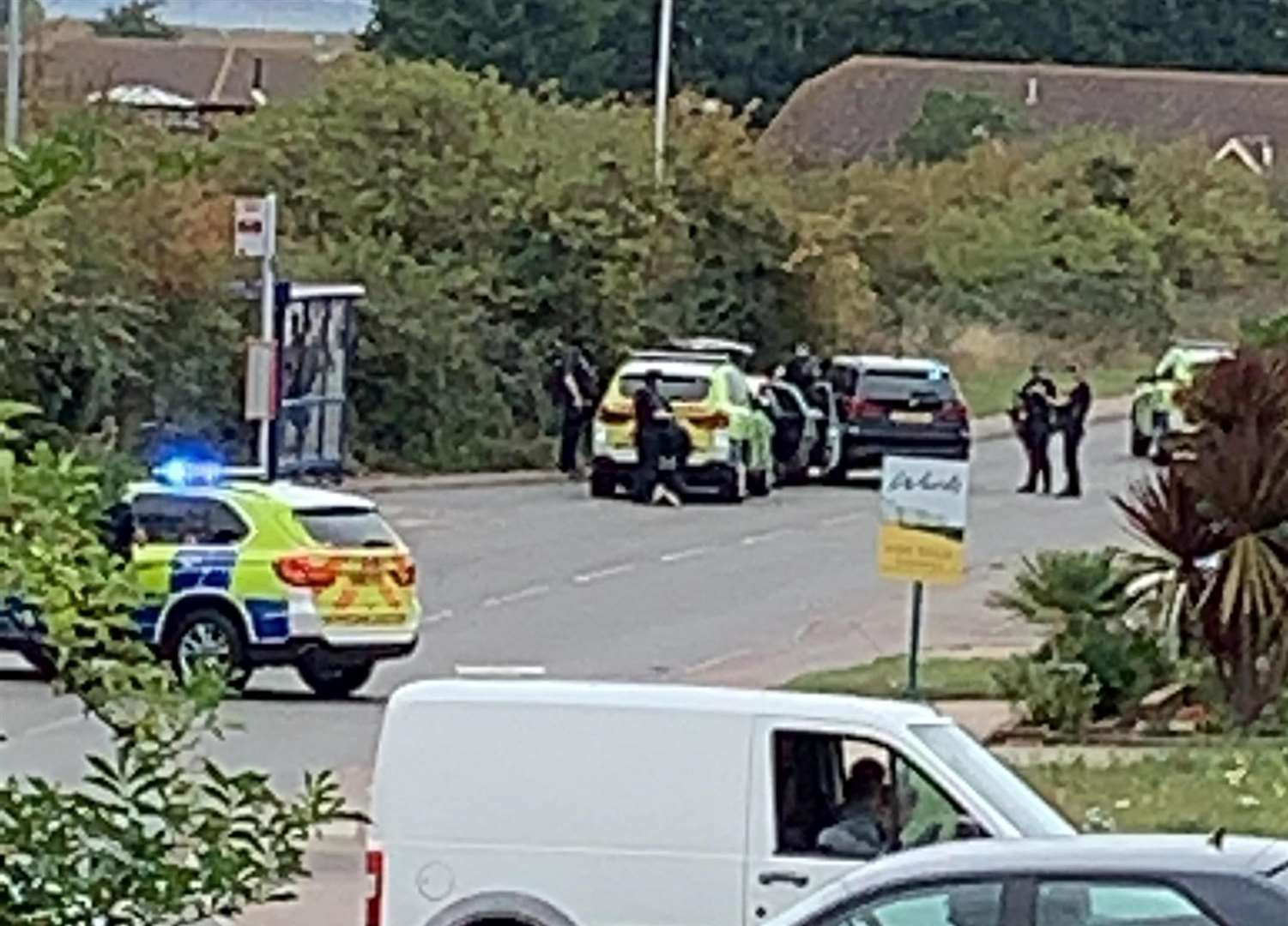 Armed police in The Broadway, Minster. Picture: Ashley Carlin