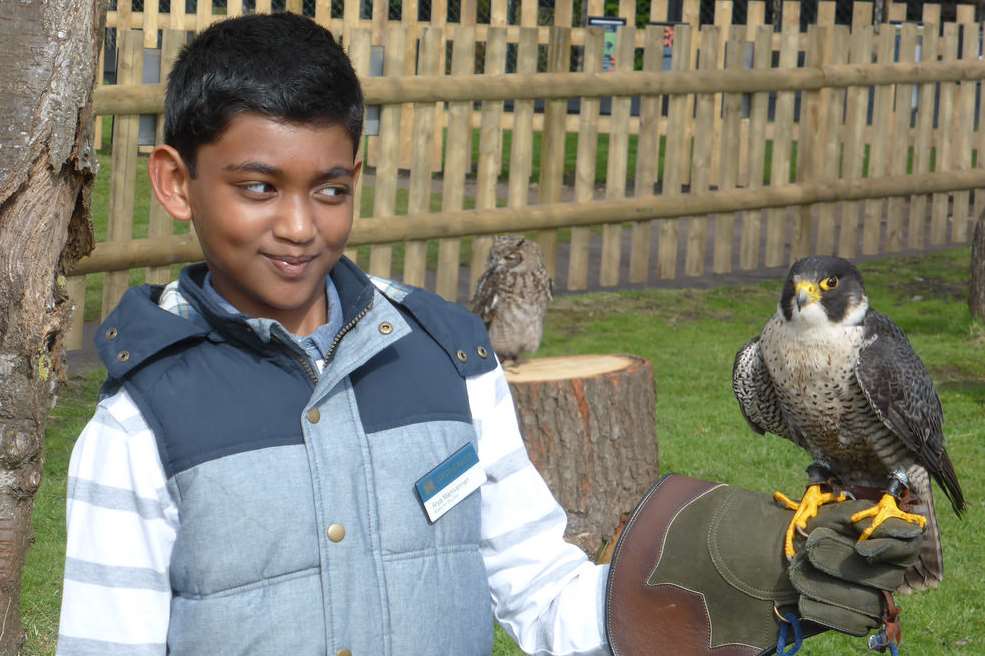 Arya Manivannan of Hempstead Junior School, Gillingham becomes the boss of Leeds Castle for the morning after being crowned champion of a creative writing competition.