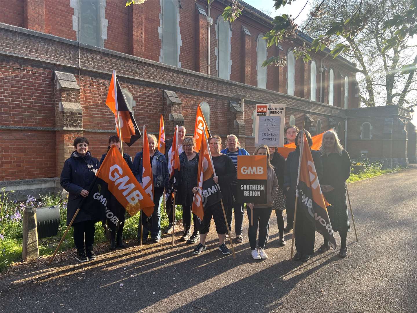 GMB Union members picket Medway Council over term time only workers' holiday pay settlement