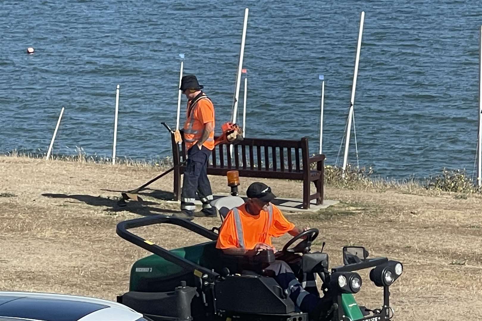Workers at Tankerton Slopes near Whitstable last week. Picture: Jules Serkin
