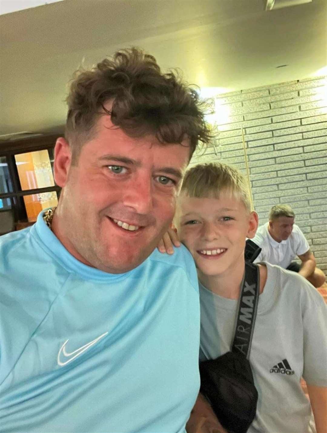 Craig Bourke and his son Teddy, 10