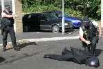 The taser in action. Picture supplied by Kent Police