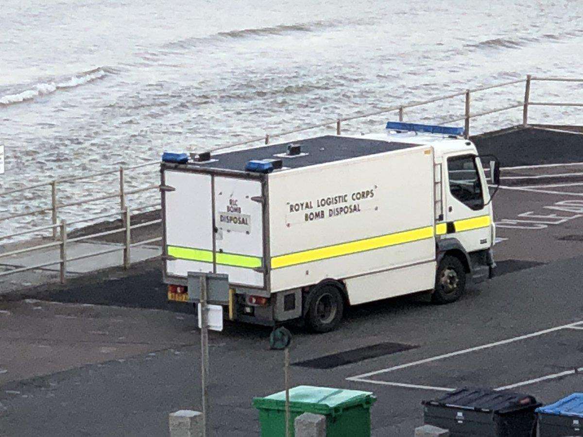 Bomb disposal teams at Broadstairs beach. Picture: @Broadstairs2014