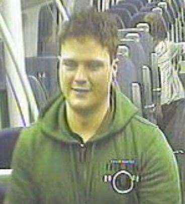 Police would like to speak to this man following an incident on a tran between Ramsgate and Dover. Picture: BTP