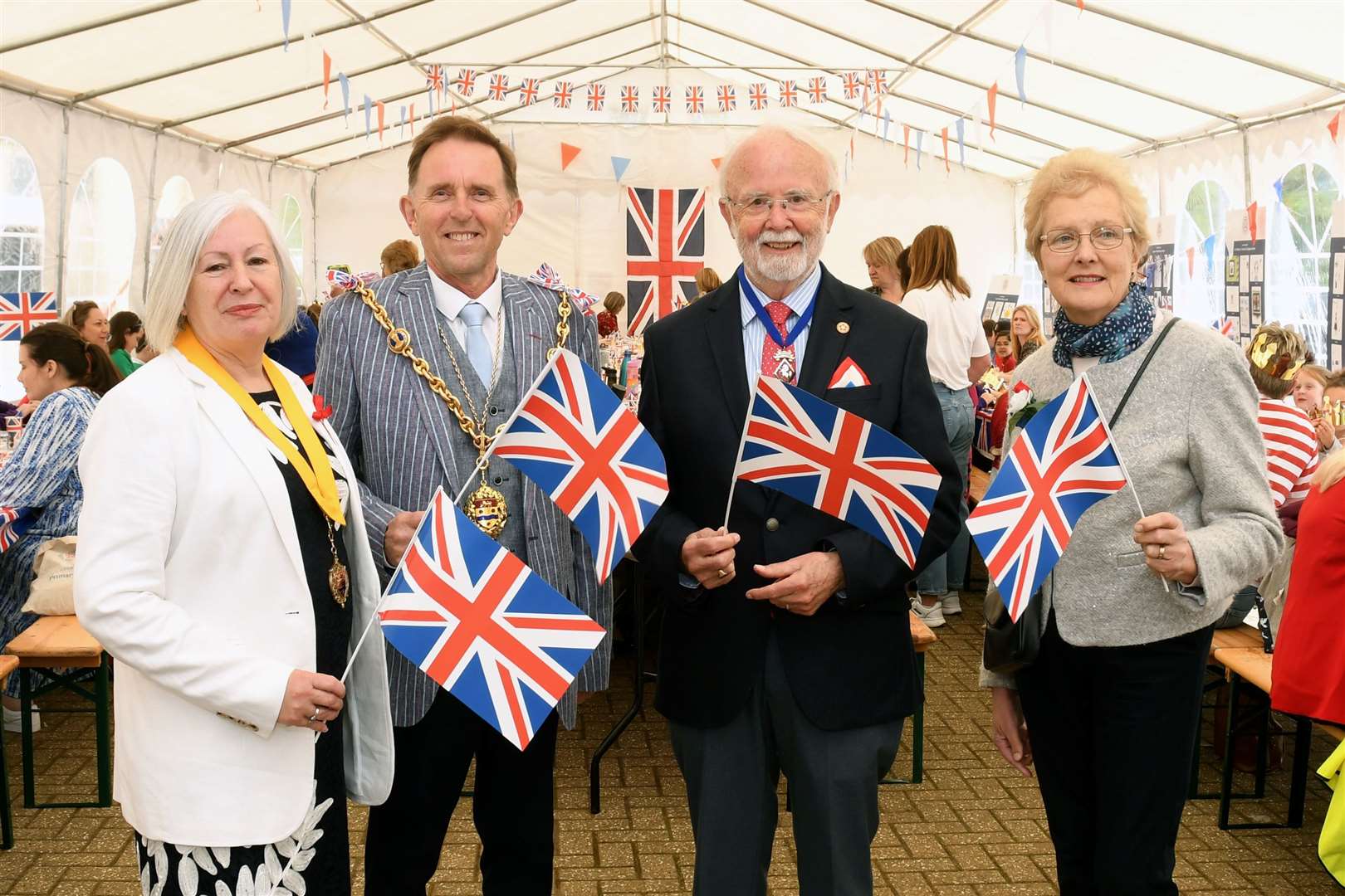 Maidstone mayor, Derek Mortimer, mayoress, Sally Mortimer and the Deputy Lieutenant of Kent, Bill Cockcroft joined the celebrations