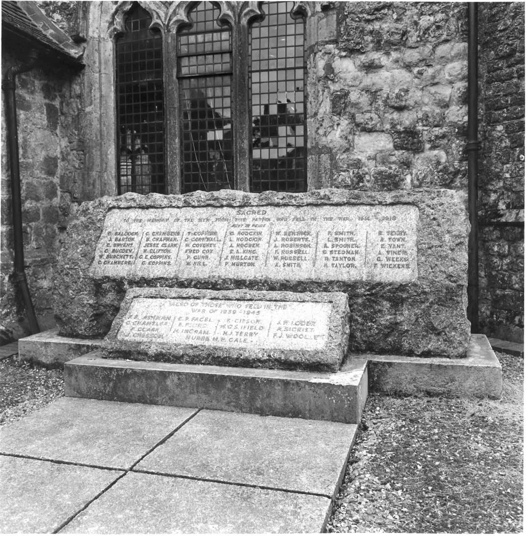 The War Memorial at Lenham Church
