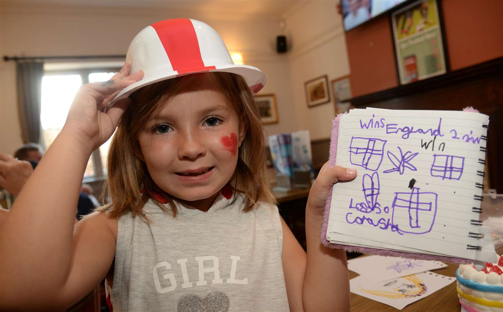 Ziva Burrows, six predicts a 2-0 win for England during the first half