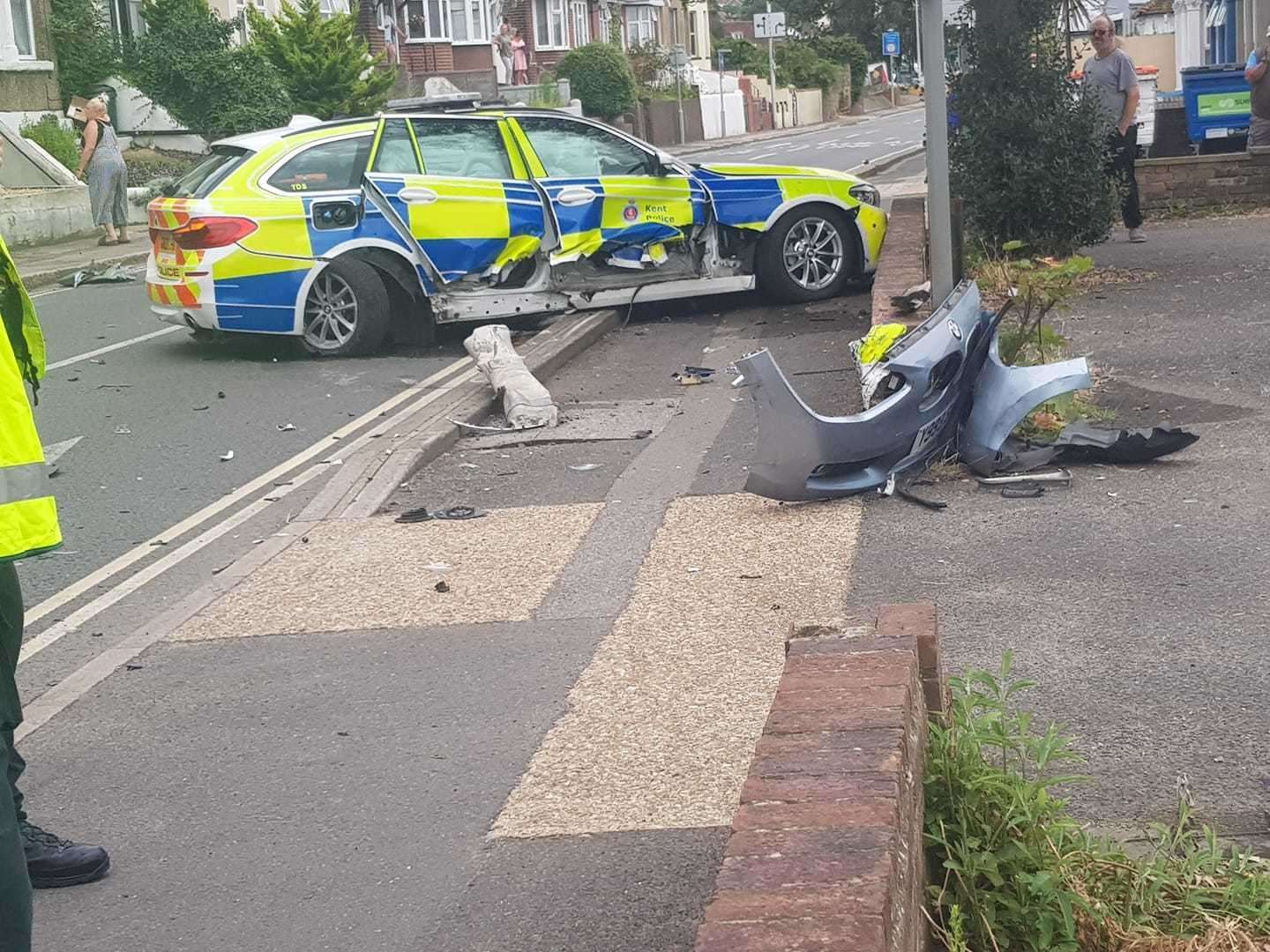 A police car has crashed on the A228 in Strood. Picture: Petra West (61844923)