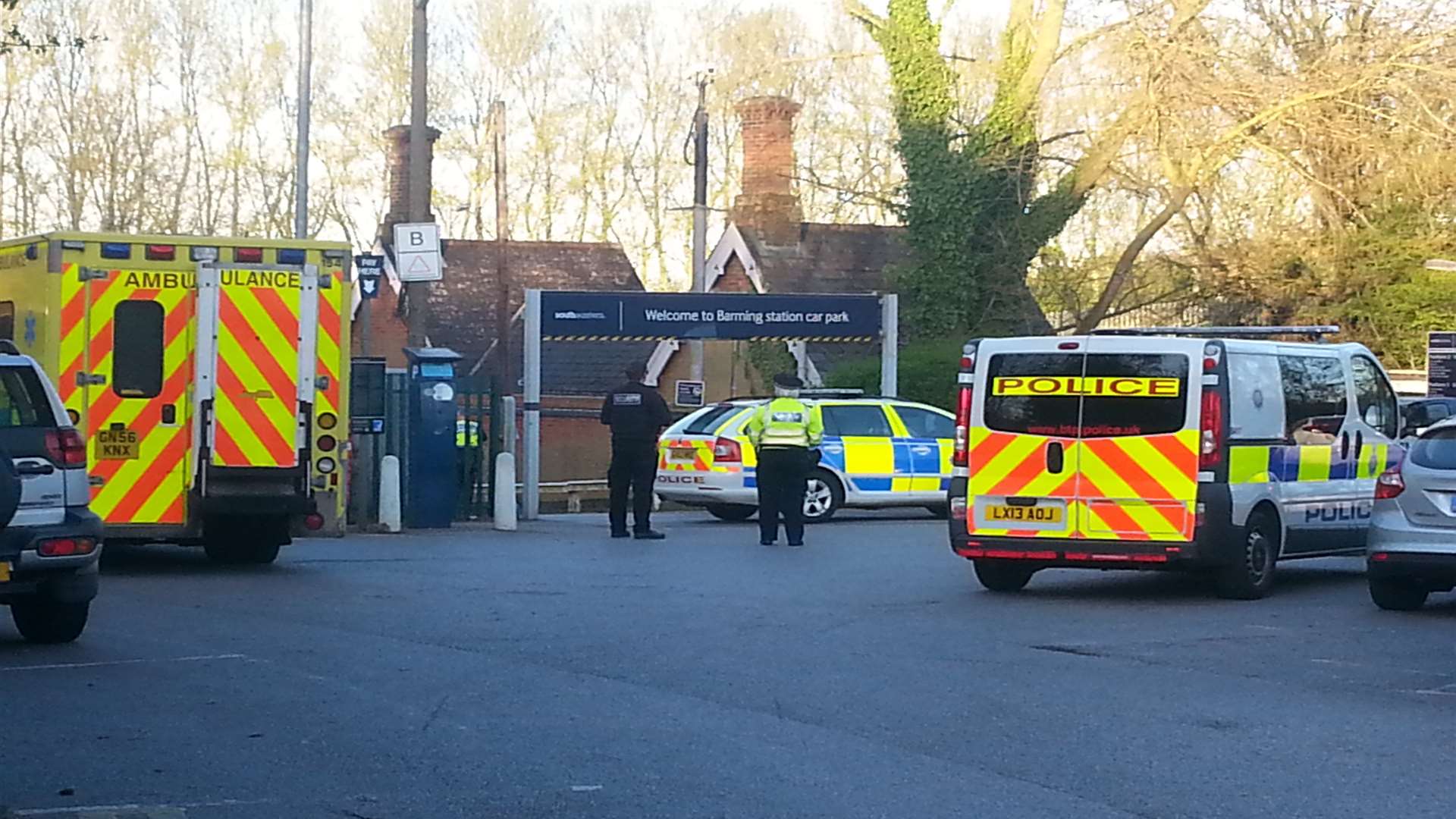 The scene outside Barming Railway Station after the tragic death of Natalie Gray