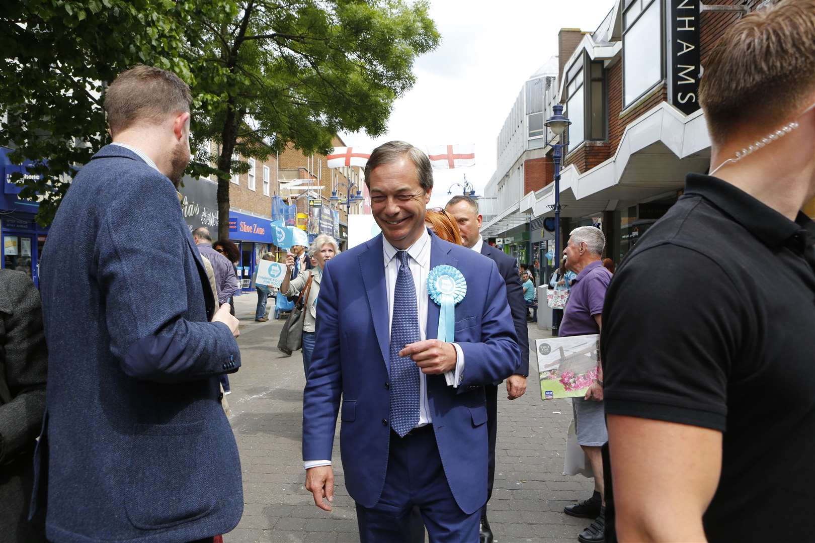 Nigel Farage visits Gravesend ahead of the European elections in 2019