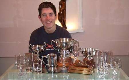 Simon Lord with his trophies. Picture courtesy Teresa McMaster