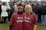Sonny's parents Charlie Singh Pataria and Lynn Kemp at the football match on Sunday