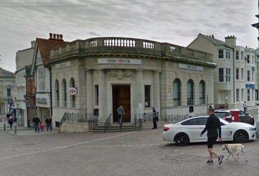 The incident happened after the pensioner withdrew money from HSBC in Folkestone. Picture: Google