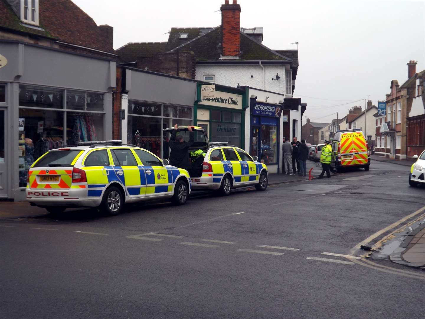 The police presence in Stanhope Road, Deal. Picture: Tony Friend