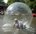 Using a water walking sphere is not easy, but it is lots of fun!