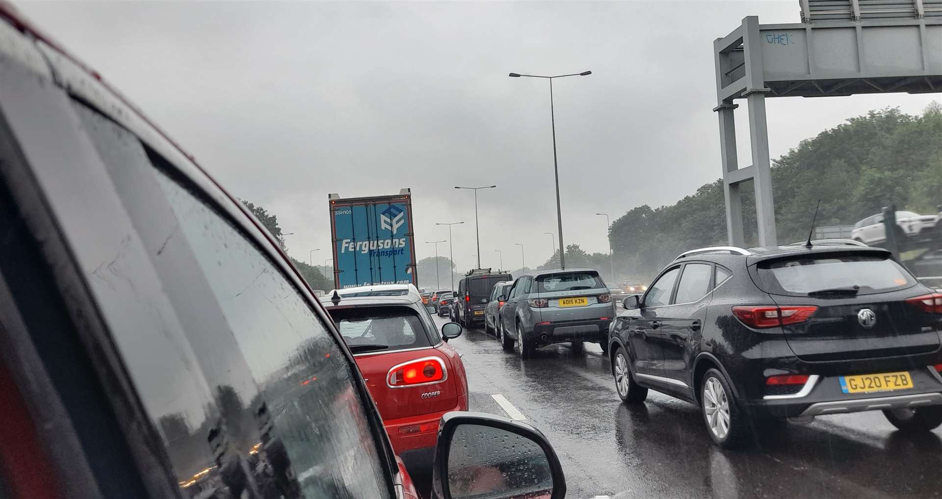 Traffic is at a standstill on the M20 Picture: Charlie Harman