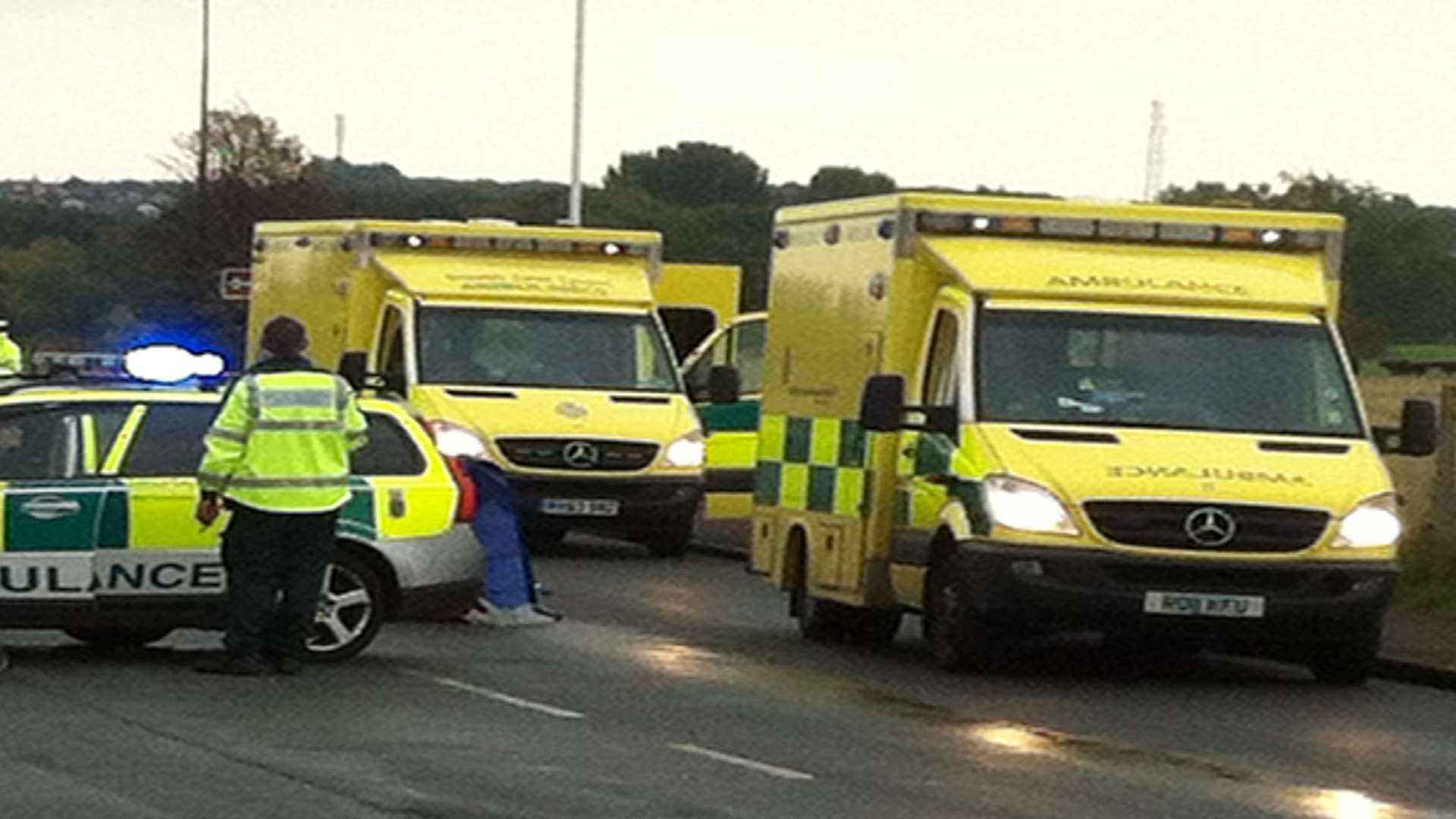 Police and paramedics were called to Charing Hill after a car hit a pedestrian