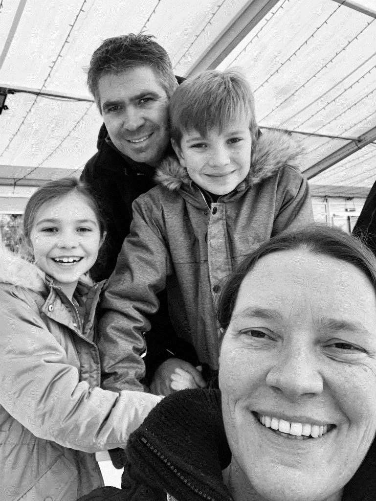 Mark Towens and his family - wife Claire and children Jamie and Katie. Picture: Mark Towens